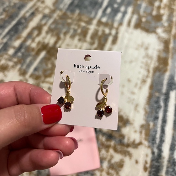 Kate Spade Cherry Huggies Earrings! - Picture 3 of 3